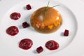 Aspic recipe, jelly made from a broth of prawns and peppery beetroot Royalty Free Stock Photo