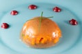 Aspic recipe, jelly made from a broth of prawns and peppery beetroot Royalty Free Stock Photo