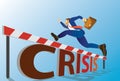 Aspiration concept of high business on crisis covid-19. Business competition metaphor background