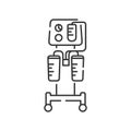 Aspirator line black icon. Medical suction pump concept. Removal of fluid from body cavities. Cavity drainage after surgery. Sign