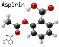 Aspirin molecule Royalty Free Stock Photo