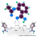 Aspirin molecule structure Royalty Free Stock Photo