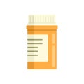 Aspirin pill jar icon flat isolated vector Royalty Free Stock Photo