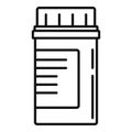 Aspirin pill jar icon, outline style