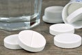 Aspirin tablets close up Royalty Free Stock Photo