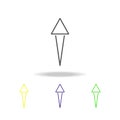 aspiring arrow multicolored icons. Thin line icon for website design and app development. Premium colored web icon with shadow on