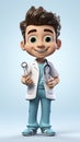 Aspiring Healer: Animated Young Doctor Character.