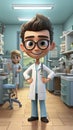 Aspiring Healer: Animated Young Doctor Character.