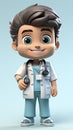 Aspiring Healer: Animated Young Doctor Character.