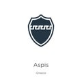 Aspis icon vector. Trendy flat aspis icon from greece collection isolated on white background. Vector illustration can be used for