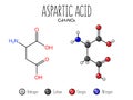 Aspsartic acid amino acid representation.