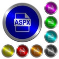 ASPX file format luminous coin-like round color buttons