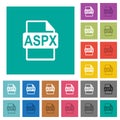 ASPX file format square flat multi colored icons