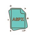 ASPX file type icon design vector Royalty Free Stock Photo