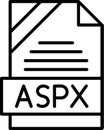 ASPX Outline Vector Icon Royalty Free Stock Photo