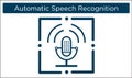 Automatic Speech Recognition Icon in vector.