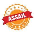 ASSAIL text on red orange ribbon stamp Royalty Free Stock Photo