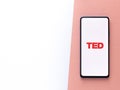 Assam, india - Augest 15, 2020 : TED  talks logo on phone screen. Royalty Free Stock Photo