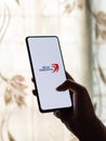 Assam, india - August 27, 2020 : Delhi Daredevils logo on phone screen stock image.