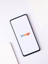 Assam, india - August 22, 2020 : Trivago logo on phone screen stock photo.