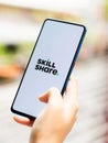 Assam, india - January 15, 2020 : Skillshare logo on phone screen stock image. Royalty Free Stock Photo
