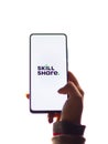 Assam, india - January 15, 2020 : Skillshare logo on phone screen stock image. Royalty Free Stock Photo