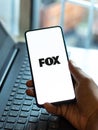 Assam, india - June 21, 2021 : Fox Broadcasting Company logo on phone screen stock image. Royalty Free Stock Photo