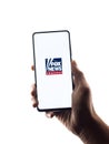 Assam, india - June 21, 2021 : Fox news channel logo on phone screen stock image. Royalty Free Stock Photo