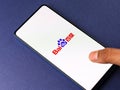 Assam, india - May 04, 2021 : Baidu logo on phone screen stock image. Royalty Free Stock Photo