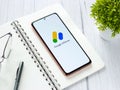 Assam, india - May 29, 2021 : Google AdSense logo on phone screen stock image. Royalty Free Stock Photo