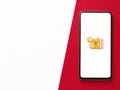 Assam, india - October 11, 2020 : Candy crush saga logo on phone screen stock image.