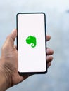 Assam, india - September 6, 2020 : Evernote logo on phone screen stock image.