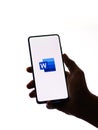 Assam, india - September 6, 2020 : Ms Word logo on phone screen stock image.