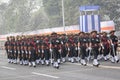 Assam Rifles Officers preparing for taking part in the upcoming Indian Republic Day parade at Indira Gandhi Sarani, Kolkata, West