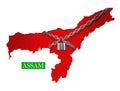 Assam Shutdown Chain and padlock Lock Down. 3D rendering