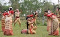 Assamese falk dance bihu performing by young boys and girl