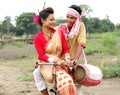 Assamese people big festival of north-east Rongali Bihu. Royalty Free Stock Photo