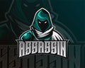 Assassin mascot esport logo design illustrations vector template, logo for team game streame Royalty Free Stock Photo