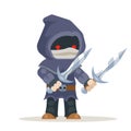 Assassin outlaw thief burglar fantasy medieval action RPG game character layered animation ready character vector