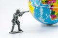 Assassinate of mini plastic Soldier toy Royalty Free Stock Photo