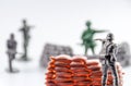 Assassinate of mini plastic Soldier toy Royalty Free Stock Photo