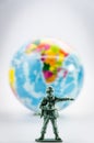 Assassinate of mini plastic Soldier toy Royalty Free Stock Photo