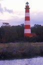 Assateague Lighthouse at Assateague Wildlife National Seashore, VA Royalty Free Stock Photo