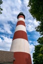 Assateague Lighthouse with blue skies above Royalty Free Stock Photo