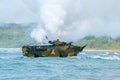 Assault amphibious vehicle of South Korea sails along the sea during Cobra Gold 2018 Multinational Military Exercise Royalty Free Stock Photo