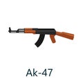 Assault automatic black rifle ak47, military gun on white Royalty Free Stock Photo