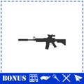 Assault carbine icon flat