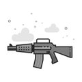 Flat Grayscale Icon - Assault riffle