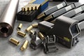 Assault rifle accessories collection