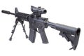 Assault rifle with bipod Royalty Free Stock Photo